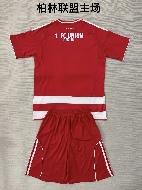 25/26 Union Berlin Home Kids Soccer Jersey And Shorts