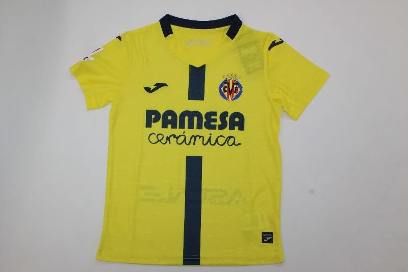 25/26 Villarreal Home Kids Soccer Jersey And Shorts