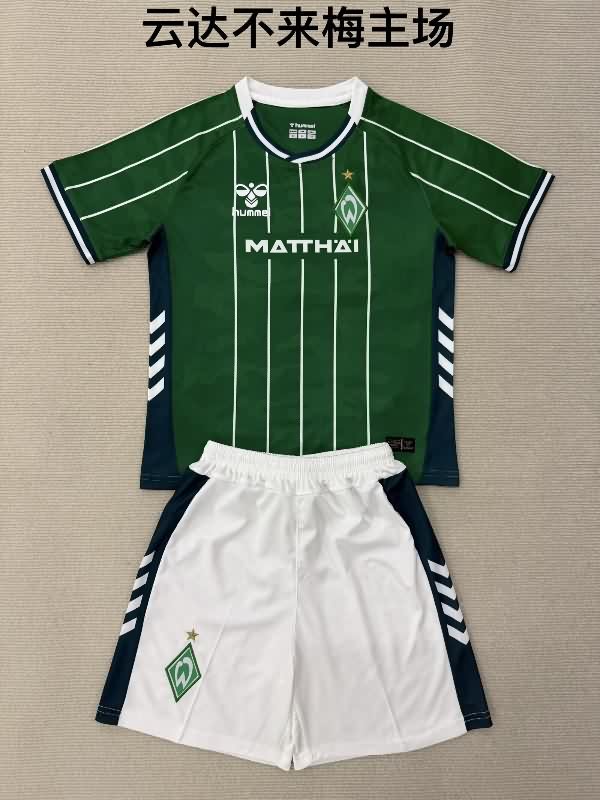 25/26 Werder Bremen Home Kids Soccer Jersey And Shorts