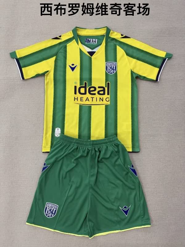25/26 West Bromwich Away Kids Soccer Jersey And Shorts