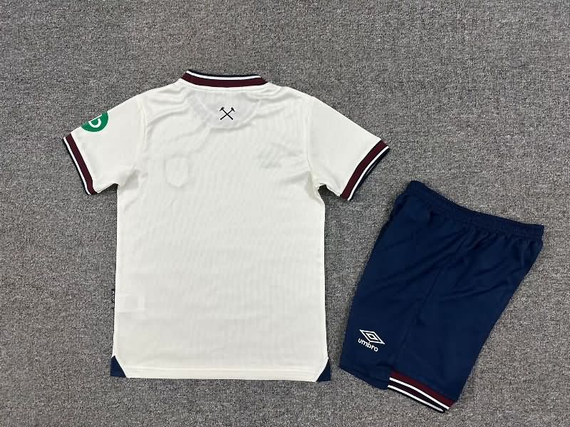 25/26 West Ham Away Kids Soccer Jersey And Shorts
