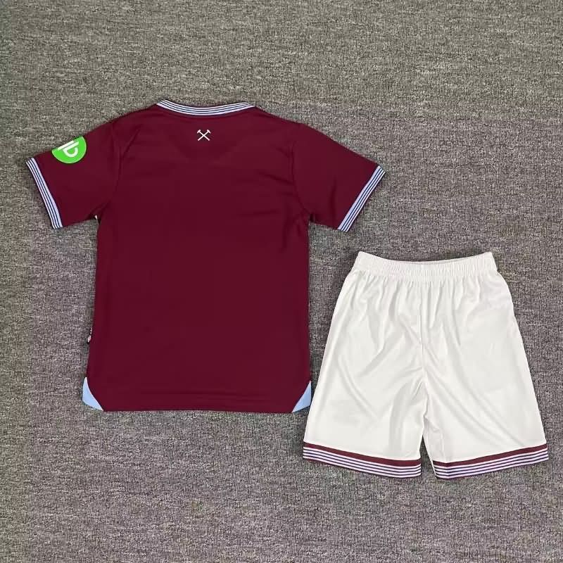 25/26 West Ham Home Kids Soccer Jersey And Shorts
