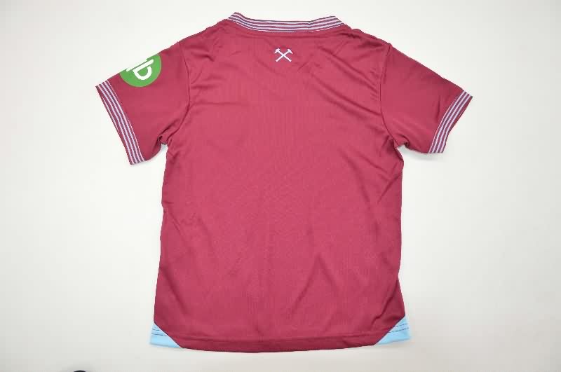 25/26 West Ham Home Kids Soccer Jersey And Shorts