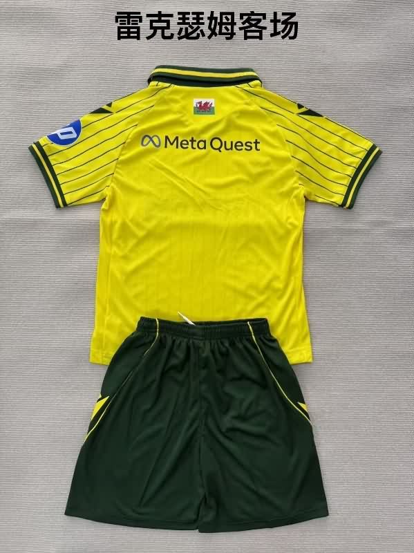 25/26 Wrexham Away Kids Soccer Jersey And Shorts