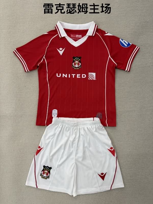25/26 Wrexham Home Kids Soccer Jersey And Shorts