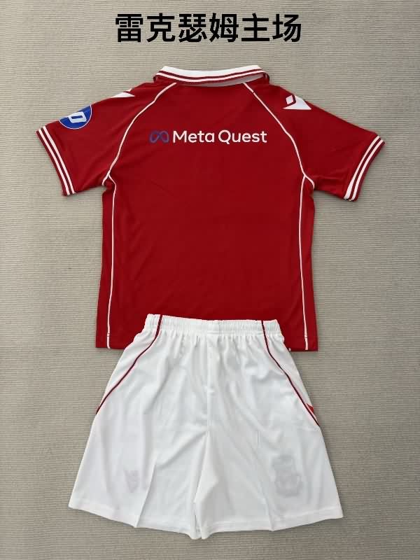 25/26 Wrexham Home Kids Soccer Jersey And Shorts