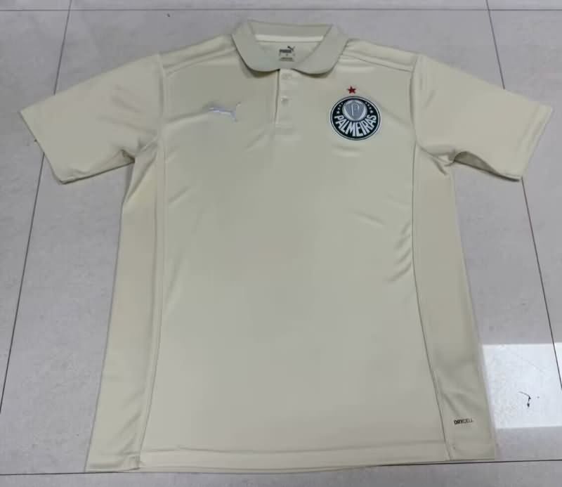 Thailand Quality(AAA) 2025 Palmeiras Light Yellow Polo Soccer T-Shirt