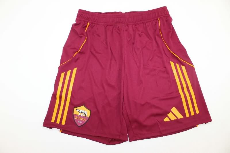 Thailand Quality(AAA) 25/26 AS Roma Home Soccer Shorts (Player)