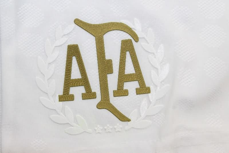 Thailand Quality(AAA) 50th Argentina Anniversary White Soccer Shorts (Player)