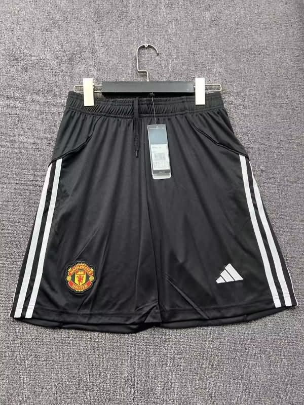 Thailand Quality(AAA) 2025/26 Manchester United Black Soccer Shorts
