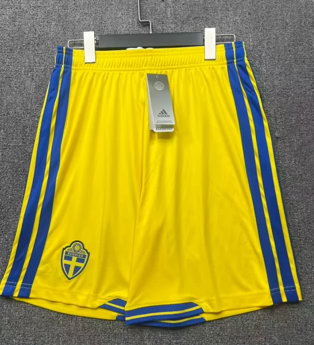 Thailand Quality(AAA) 2026 Sweden Home Soccer Shorts