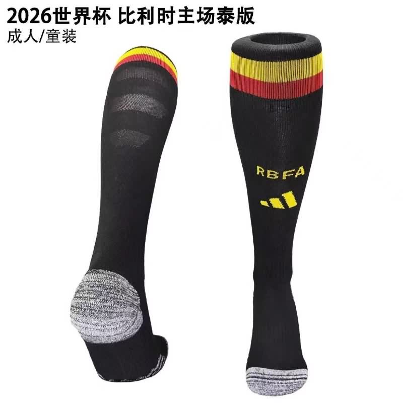 Thailand Quality(AAA) 2026 Belgium Home Soccer Socks