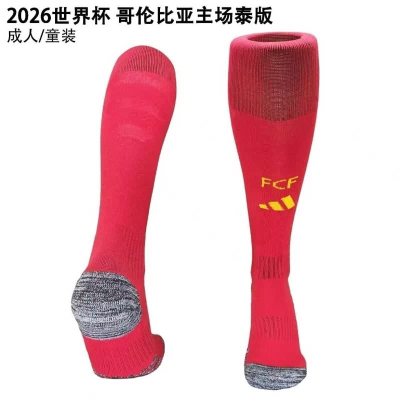 Thailand Quality(AAA) 2026 Colombia Home Soccer Socks