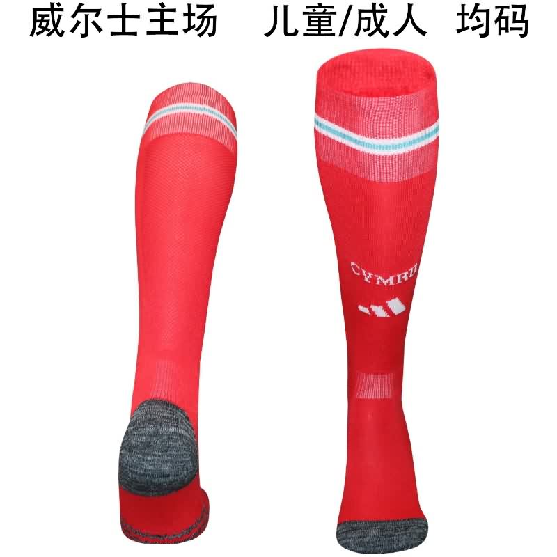 Thailand Quality(AAA) 2026 Wales Home Soccer Socks