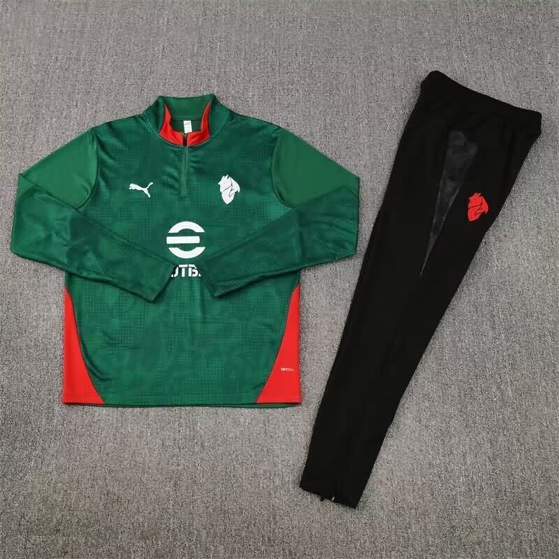 Thailand Quality(AAA) 25/26 AC Milan Green Soccer Tracksuit