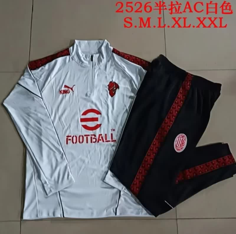 Thailand Quality(AAA) 25/26 AC Milan White Soccer Tracksuit 02 Thailand Quality(AAA) 25/26 AC Milan White Soccer Tracksuit 02