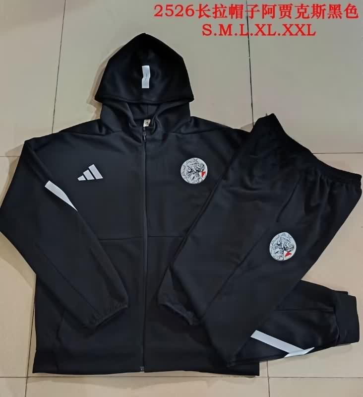 Thailand Quality(AAA) 25/26 Ajax Black Soccer Tracksuit 03