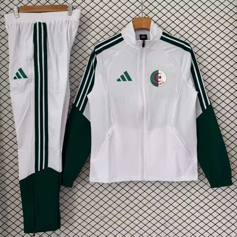 Thailand Quality(AAA) 2026 Algeria White Soccer Tracksuit 02