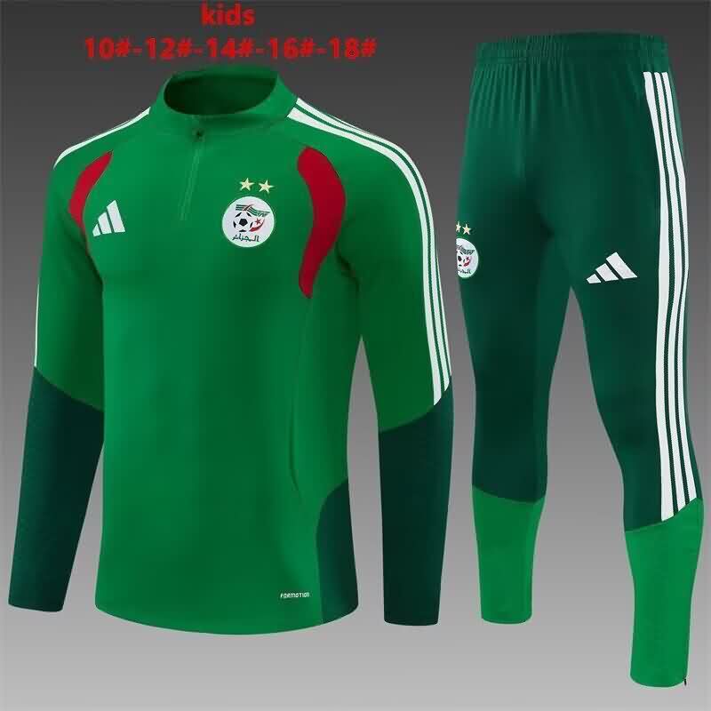 Kids - Thailand Quality(AAA) 2026 Algeria Green Soccer Tracksuit