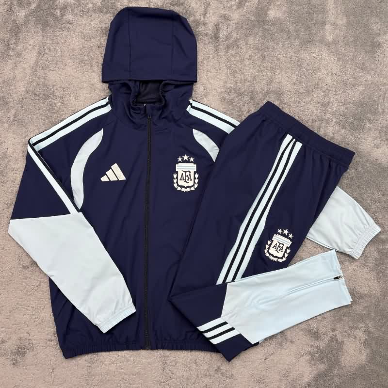 Thailand Quality(AAA) 2026 Argentina Dark Blue Soccer Tracksuit 02