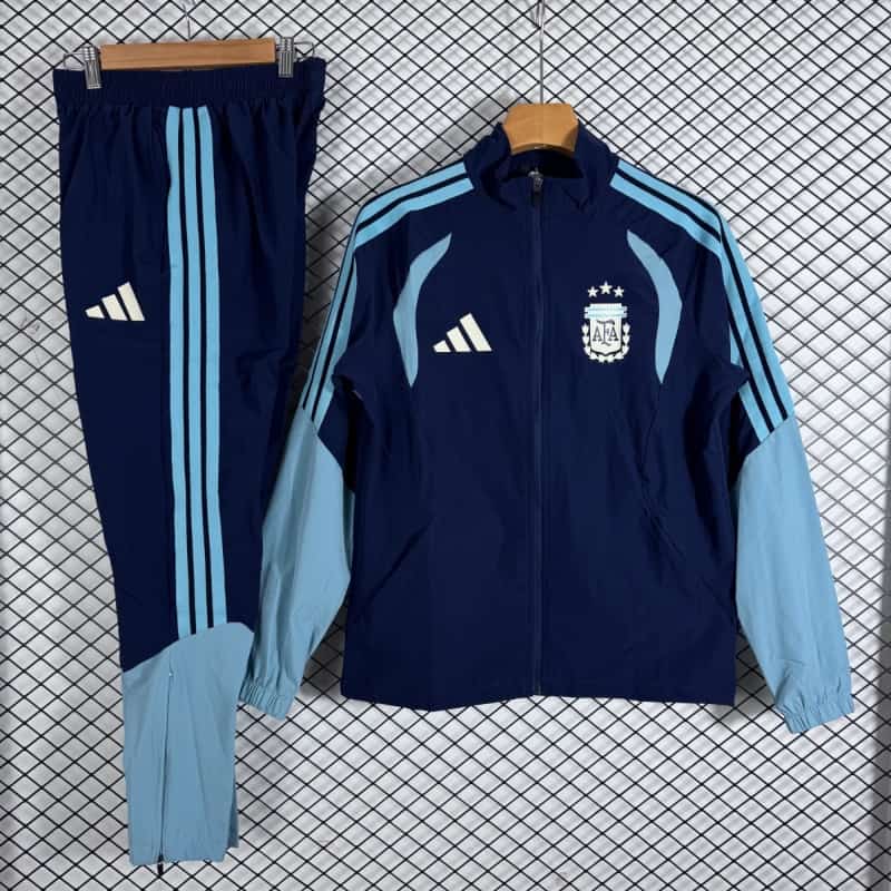 Thailand Quality(AAA) 2026 Argentina Dark Blue Soccer Tracksuit 04