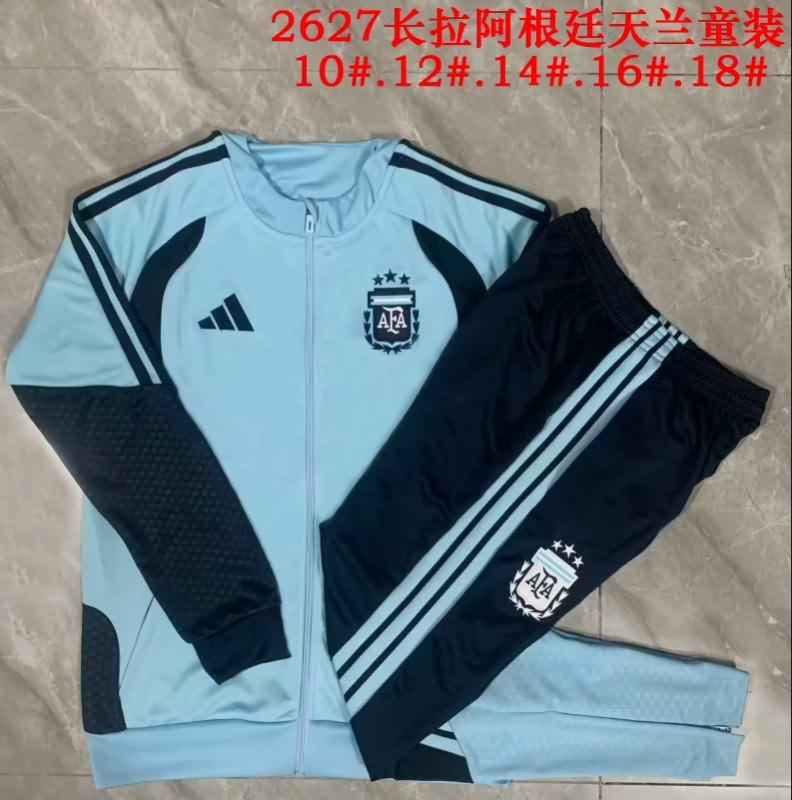 Thailand Quality(AAA) 2026 Argentina Light Blue Soccer Tracksuit