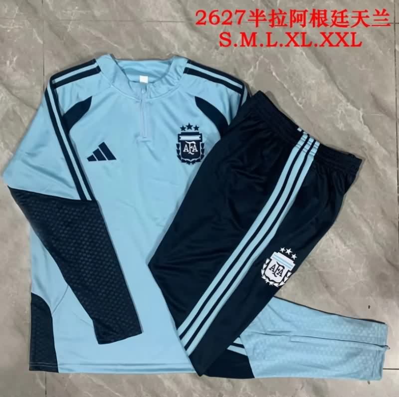 Thailand Quality(AAA) 2026 Argentina Light Blue Soccer Tracksuit 02