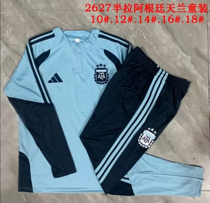 Kids - Thailand Quality(AAA) 2026 Argentina Light Blue Soccer Tracksuit 02