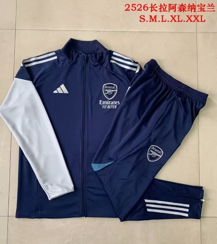 Thailand Quality(AAA) 25/26 Arsenal Dark Blue Soccer Tracksuit 05