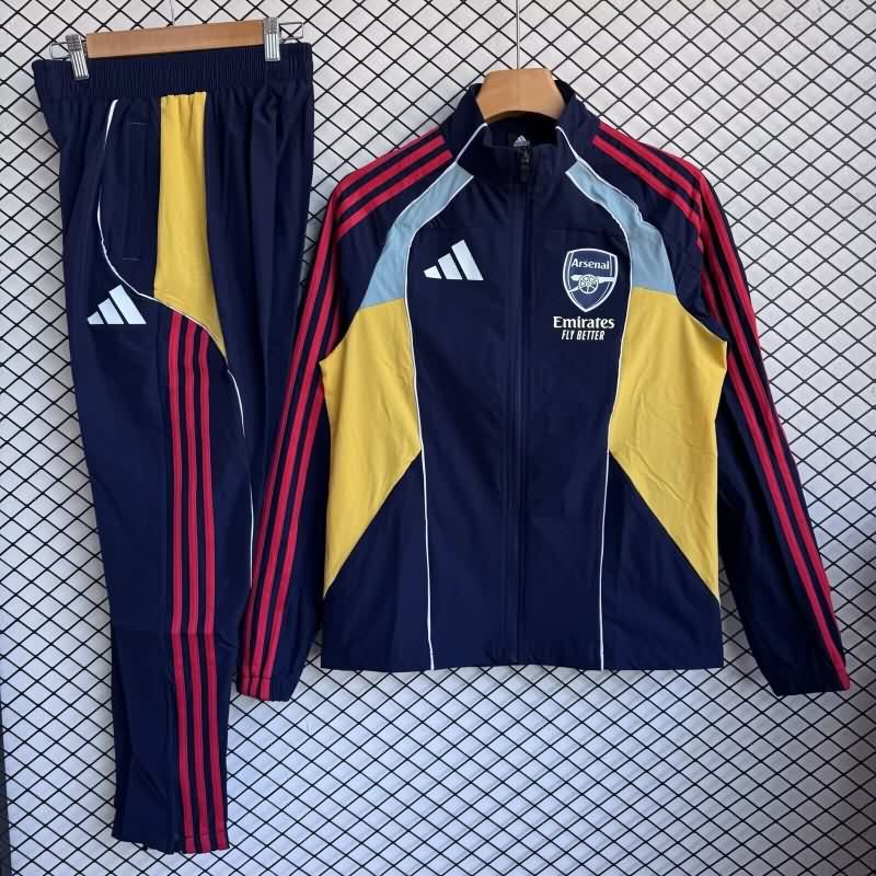 Thailand Quality(AAA) 25/26 Arsenal Dark Blue Soccer Tracksuit 08