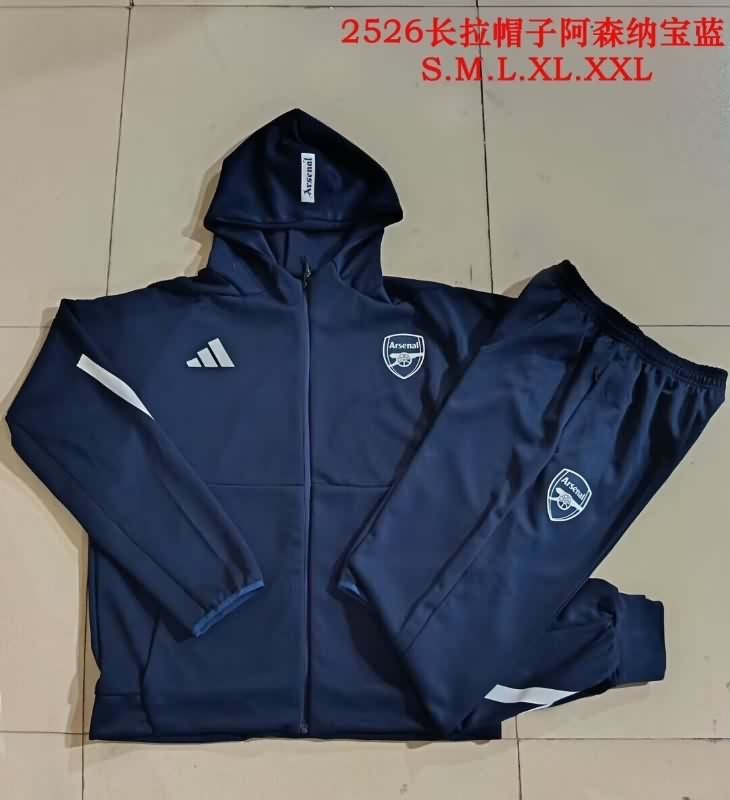 Thailand Quality(AAA) 25/26 Arsenal Dark Blue Soccer Tracksuit 09