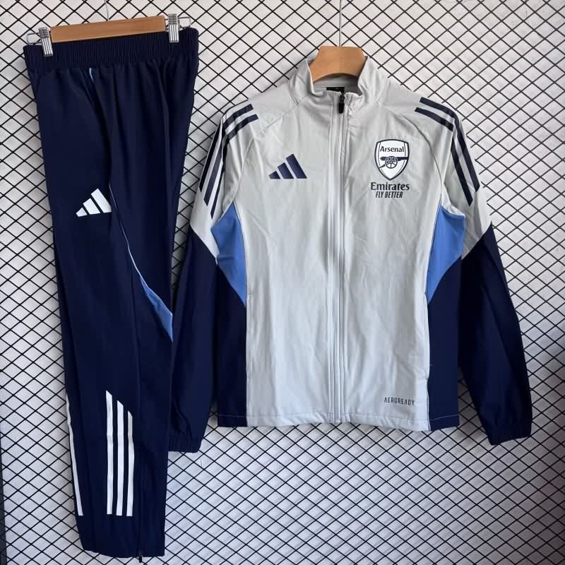 Thailand Quality(AAA) 25/26 Arsenal Grey Soccer Tracksuit 03