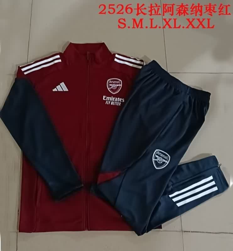 Thailand Quality(AAA) 25/26 Arsenal Red Soccer Tracksuit 06