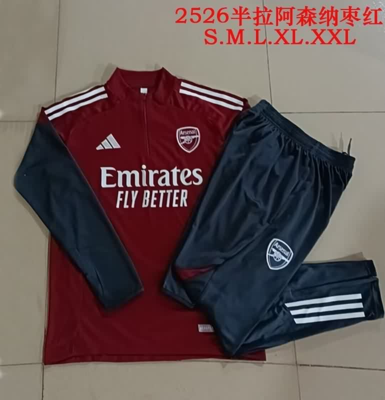 Thailand Quality(AAA) 25/26 Arsenal Red Soccer Tracksuit 07