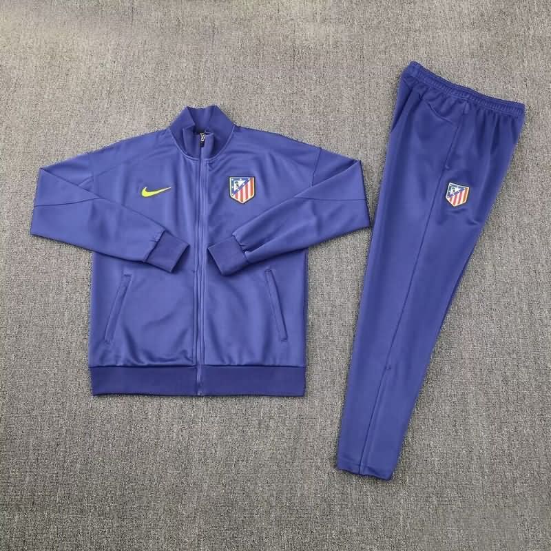 Thailand Quality(AAA) 25/26 Atletico Madrid Dark Blue Soccer Tracksuit 03