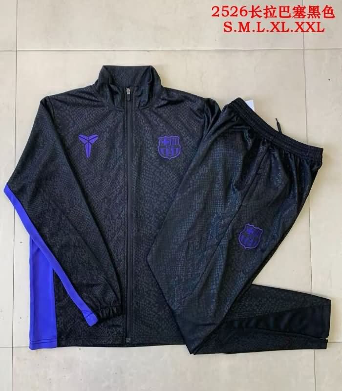 Thailand Quality(AAA) 25/26 Barcelona Black Soccer Tracksuit 04