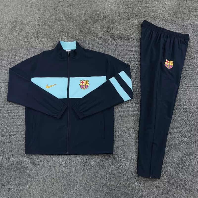 Thailand Quality(AAA) 25/26 Barcelona Black Soccer Tracksuit 06