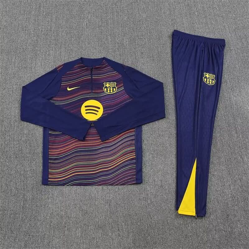Thailand Quality(AAA) 25/26 Barcelona Dark Blue Soccer Tracksuit 03
