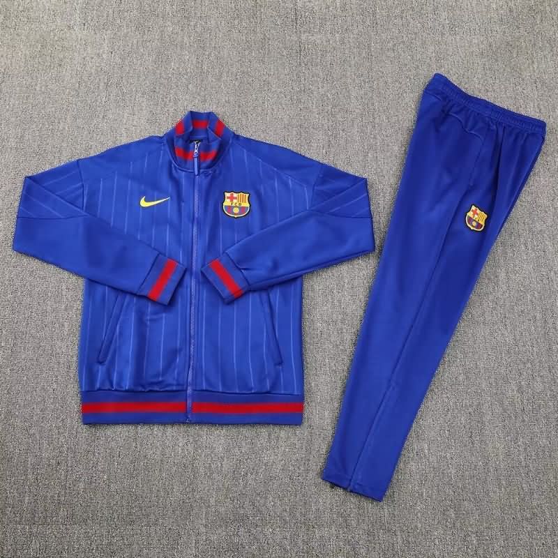 Thailand Quality(AAA) 25/26 Barcelona Dark Blue Soccer Tracksuit 04