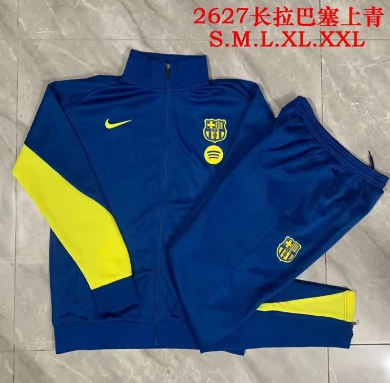 Thailand Quality(AAA) 25/26 Barcelona Dark Blue Soccer Tracksuit 09