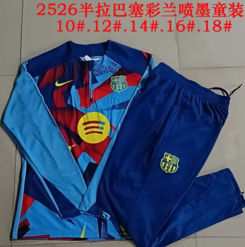 Kids - Thailand Quality(AAA) 25/26 Barcelona Blue Soccer Tracksuit Kids - Thailand Quality(AAA) 25/26 Barcelona Blue Soccer Tracksuit