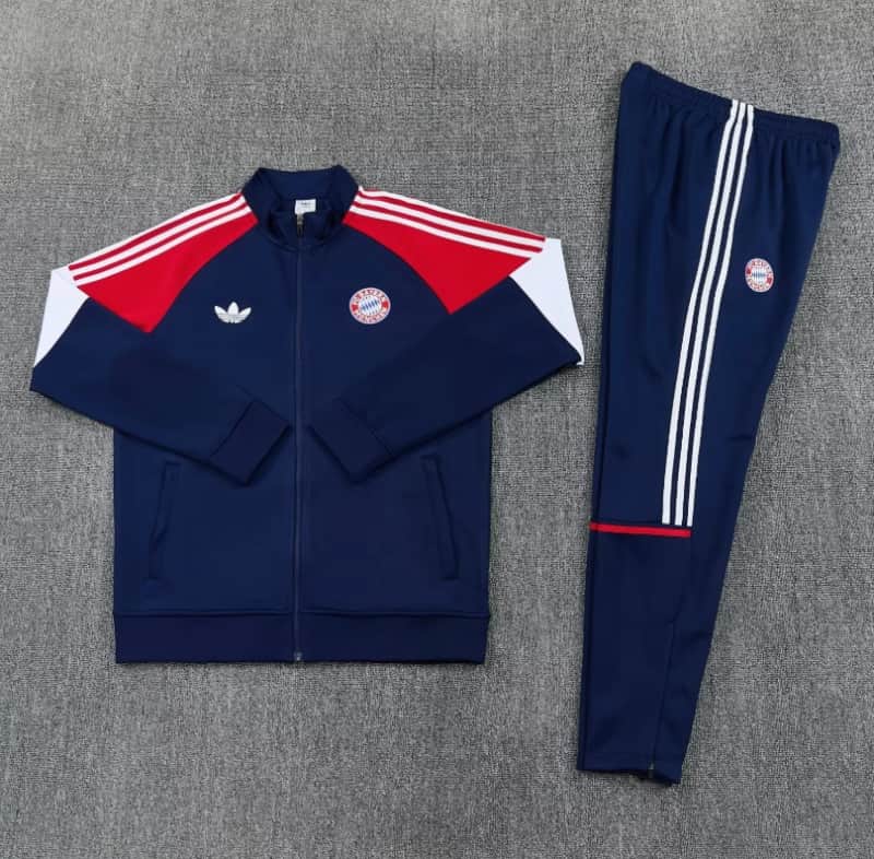 Thailand Quality(AAA) 25/26 Bayern Munich Dark Blue Soccer Tracksuit