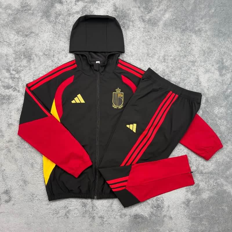 Thailand Quality(AAA) 2026 Belgium Black Soccer Tracksuit