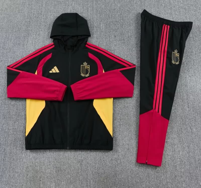 Thailand Quality(AAA) 2026 Belgium Black Soccer Tracksuit