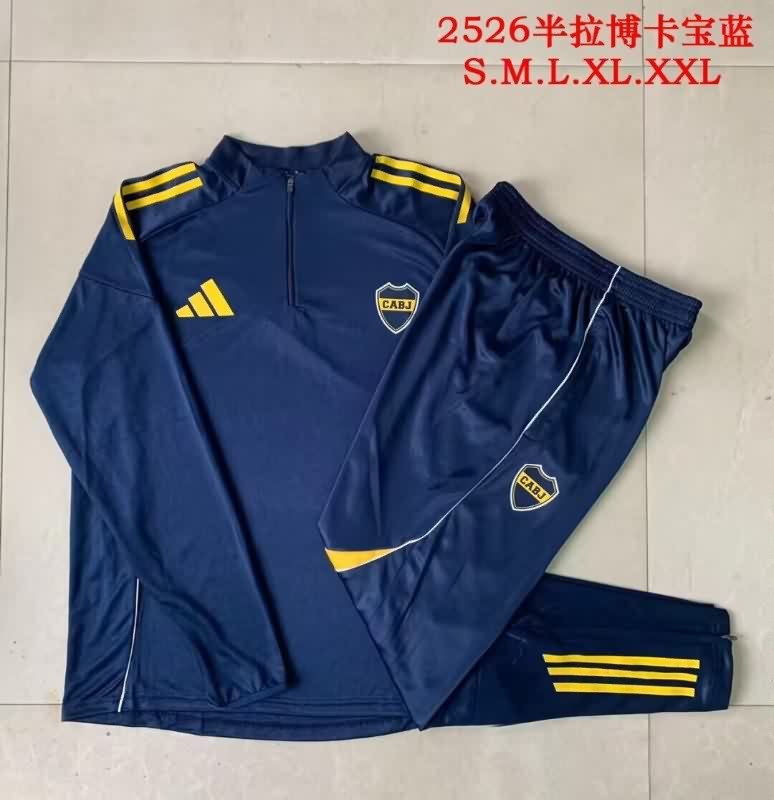 Thailand Quality(AAA) 2025 Boca Juniors Dark Blue Soccer Tracksuit 02