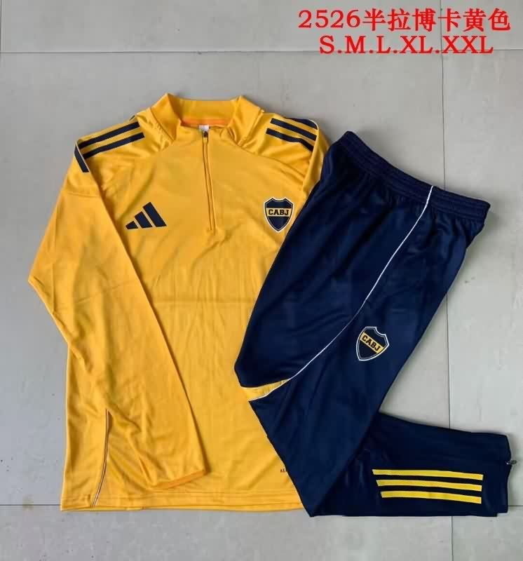 Thailand Quality(AAA) 2025 Boca Juniors Yellow Soccer Tracksuit