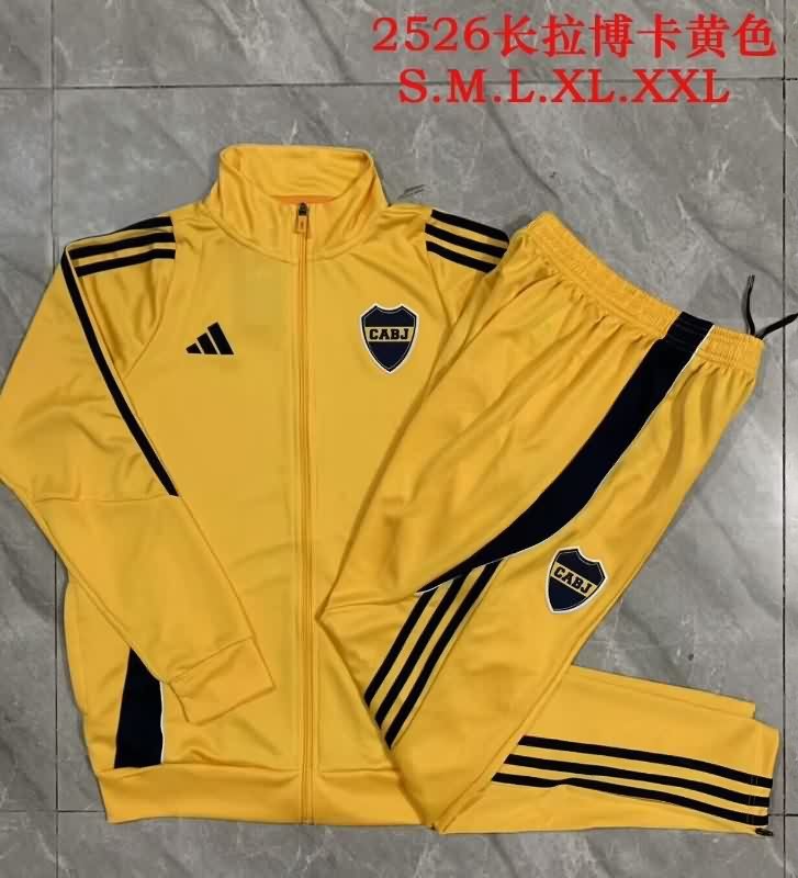 Thailand Quality(AAA) 2025 Boca Juniors Yellow Soccer Tracksuit 02