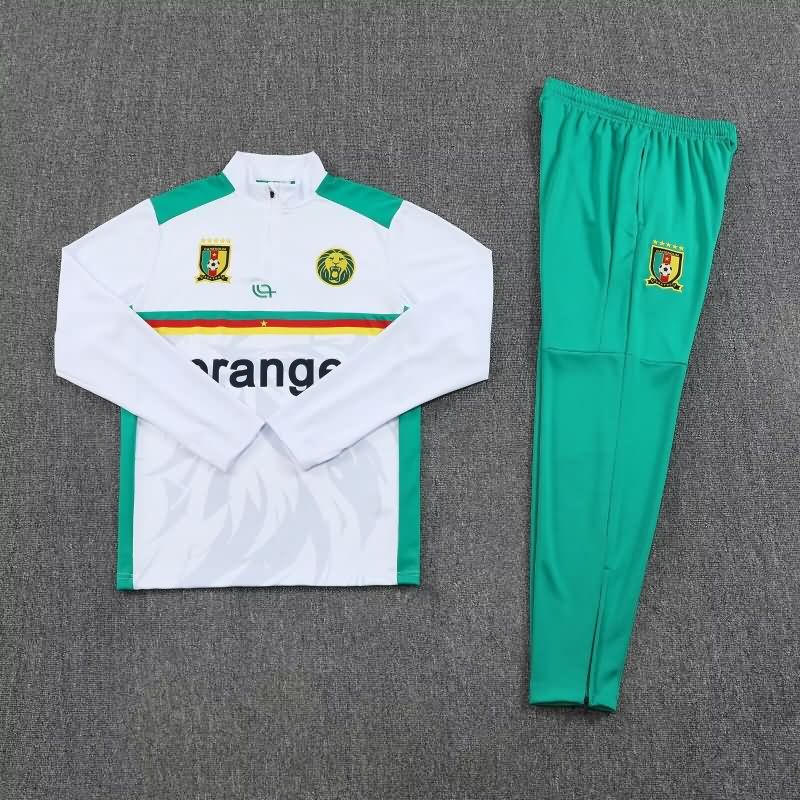 Thailand Quality(AAA) 2025 Cameroon White Soccer Tracksuit 02