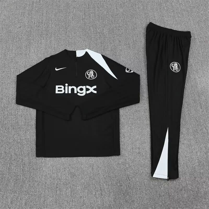 Thailand Quality(AAA) 25/26 Chelsea Black Soccer Tracksuit 03