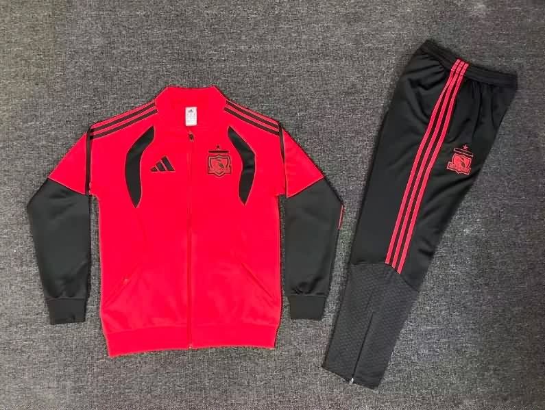 Thailand Quality(AAA) 2026 Colo Colo Red Soccer Tracksuit